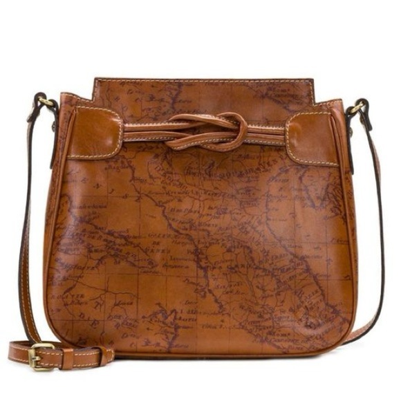 Patricia Nash Map Print Leather Crossbody Bag Brown Vintage Adjustable purse - Picture 1 of 16